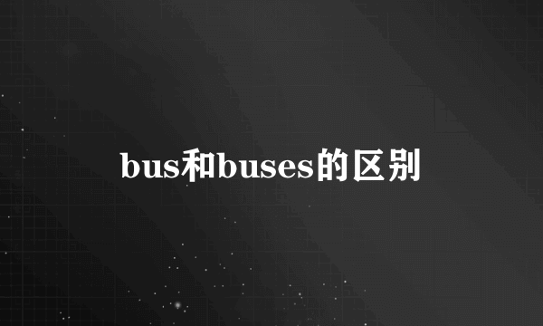 bus和buses的区别