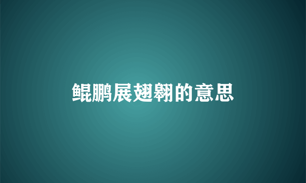 鲲鹏展翅翱的意思