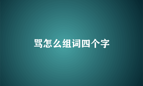 骂怎么组词四个字