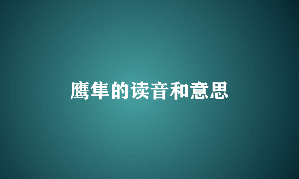 鹰隼的读音和意思