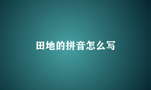 田地的拼音怎么写