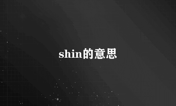 shin的意思