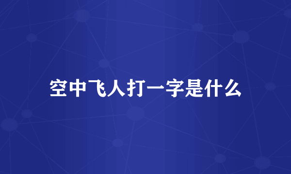 空中飞人打一字是什么