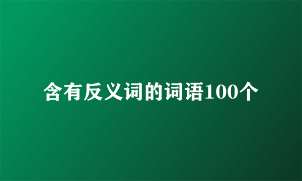 含有反义词的词语100个