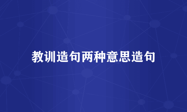 教训造句两种意思造句