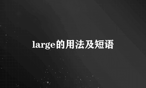 large的用法及短语