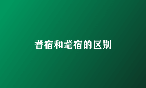 耆宿和耄宿的区别