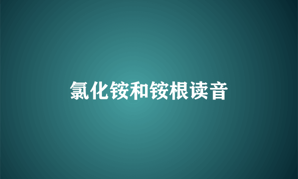 氯化铵和铵根读音