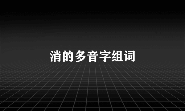 消的多音字组词