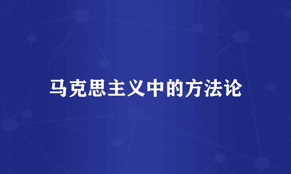 马克思主义中的方法论