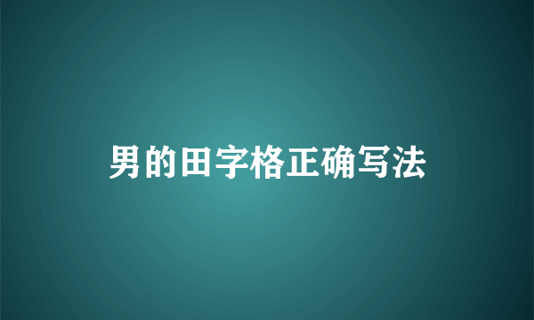 男的田字格正确写法