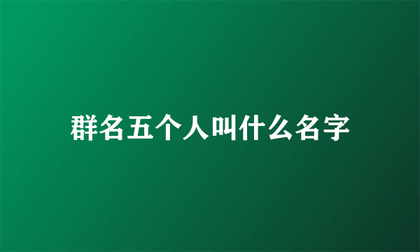 群名五个人叫什么名字