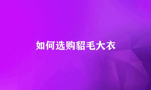 如何选购貂毛大衣