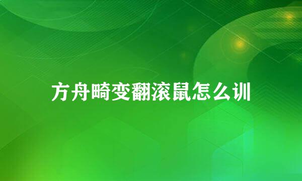 方舟畸变翻滚鼠怎么训
