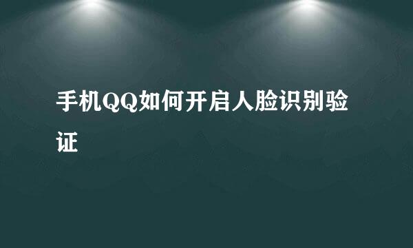 手机QQ如何开启人脸识别验证