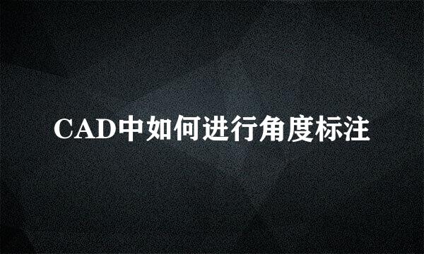 CAD中如何进行角度标注