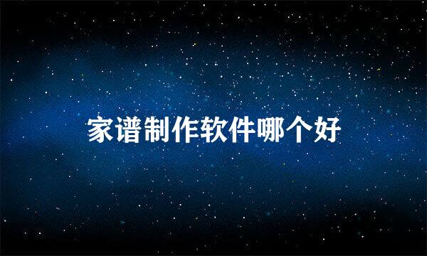 家谱制作软件哪个好