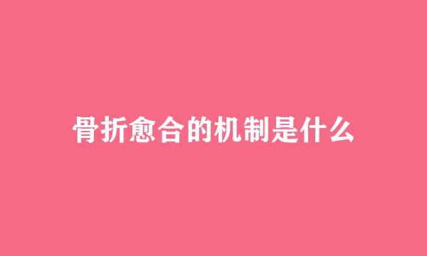 骨折愈合的机制是什么