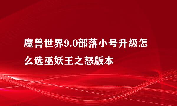 魔兽世界9.0部落小号升级怎么选巫妖王之怒版本