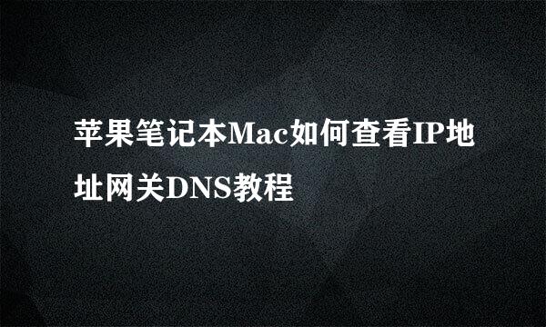 苹果笔记本Mac如何查看IP地址网关DNS教程