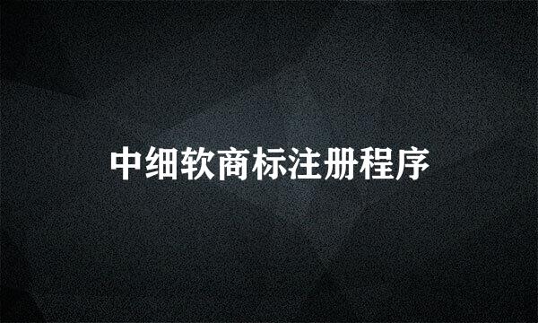 中细软商标注册程序