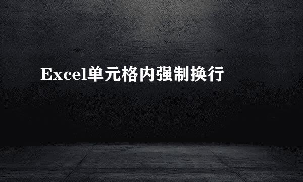 Excel单元格内强制换行