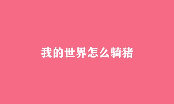 我的世界怎么骑猪