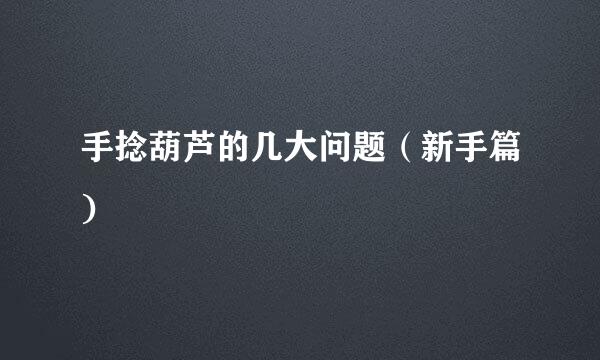 手捻葫芦的几大问题（新手篇)