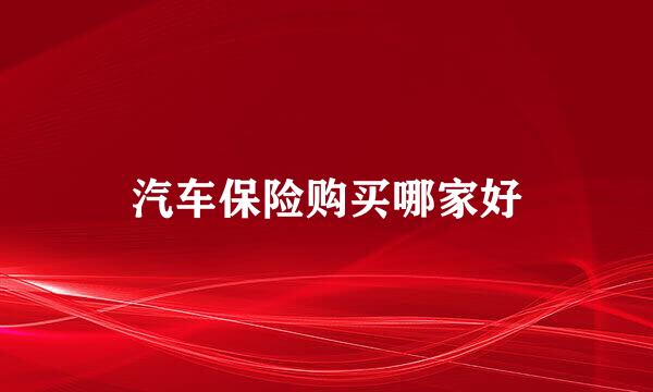 汽车保险购买哪家好