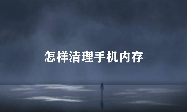 怎样清理手机内存