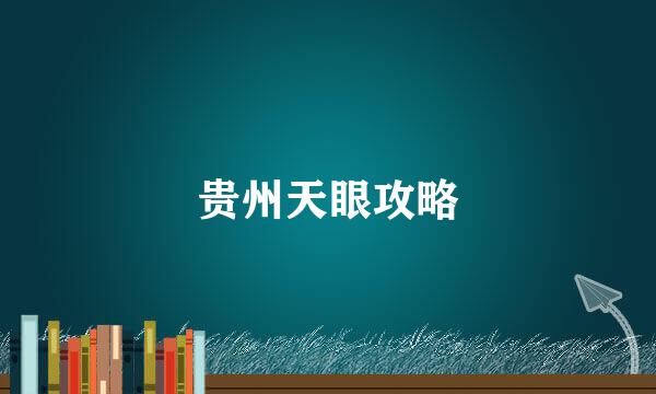 贵州天眼攻略