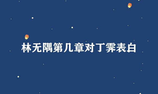 林无隅第几章对丁霁表白