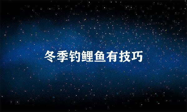 冬季钓鲤鱼有技巧