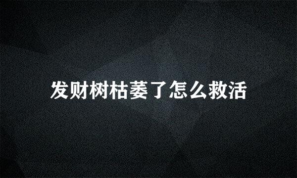 发财树枯萎了怎么救活