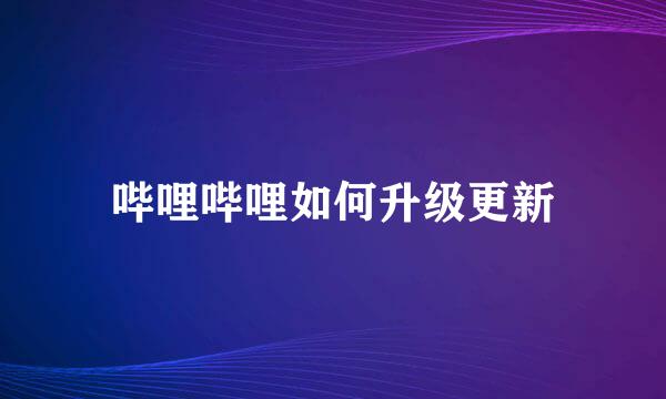 哔哩哔哩如何升级更新