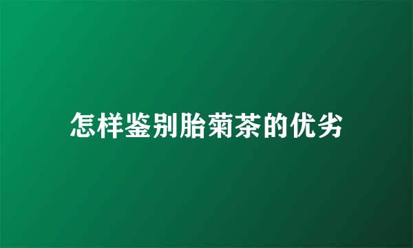 怎样鉴别胎菊茶的优劣
