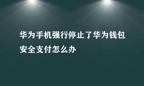 华为手机强行停止了华为钱包安全支付怎么办