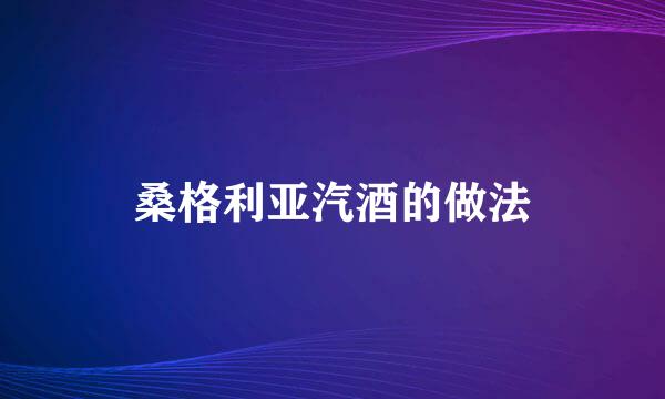 桑格利亚汽酒的做法
