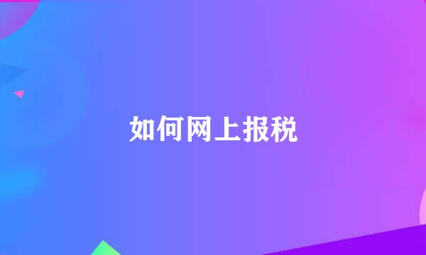 如何网上报税