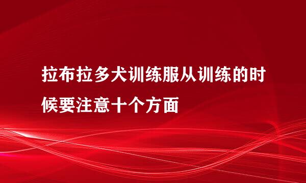 拉布拉多犬训练服从训练的时候要注意十个方面