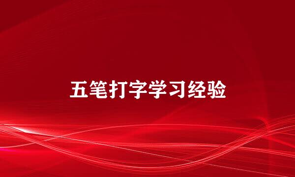 五笔打字学习经验