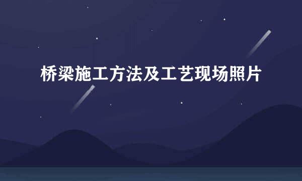 桥梁施工方法及工艺现场照片