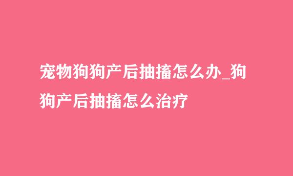 宠物狗狗产后抽搐怎么办_狗狗产后抽搐怎么治疗