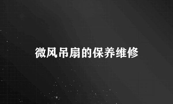 微风吊扇的保养维修