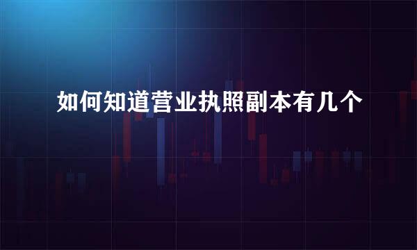 如何知道营业执照副本有几个