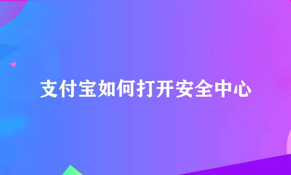 支付宝如何打开安全中心