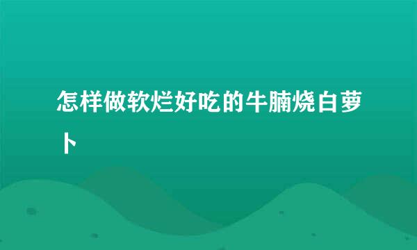 怎样做软烂好吃的牛腩烧白萝卜