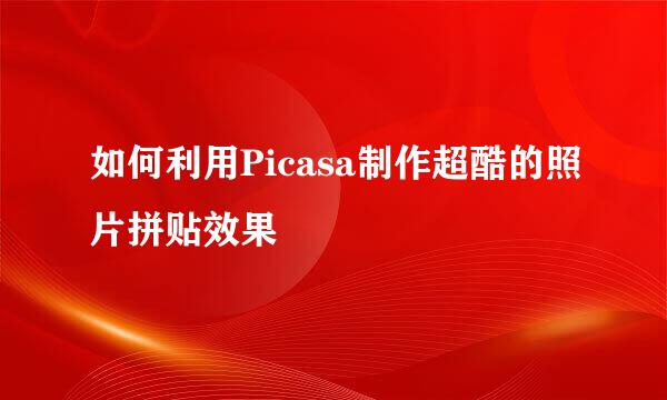 如何利用Picasa制作超酷的照片拼贴效果