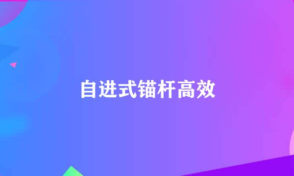 自进式锚杆高效