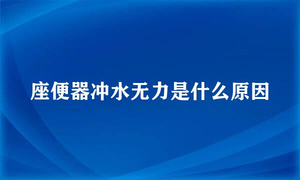 座便器冲水无力是什么原因